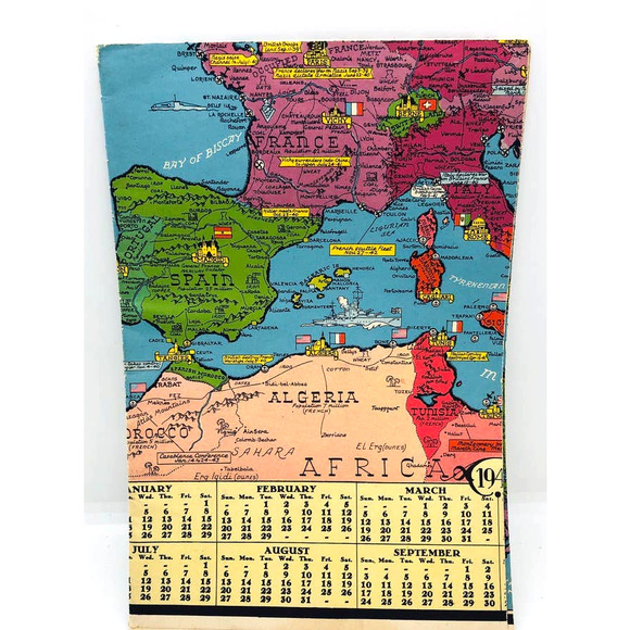 Rare War in Europe Dated Events Keep Up to Date 6th Ed. 1944 Map Beautiful Cond. - Picture 3 of 10